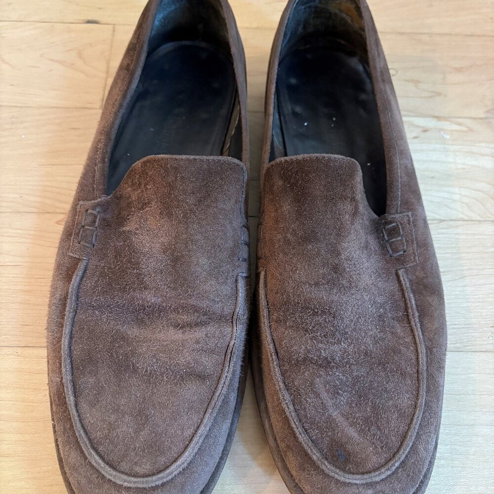 Giorgio Armani Brown Suede Loafers Mens size 42